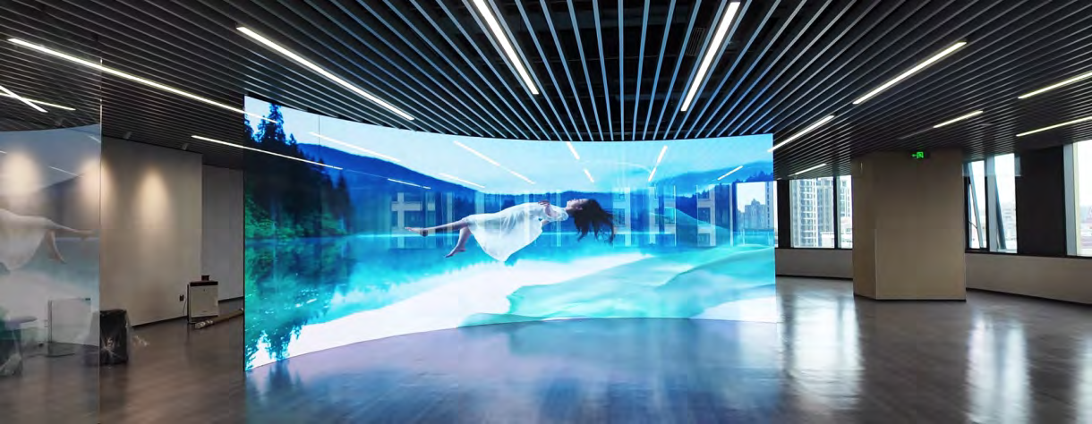 Panasonic exhibition hall transparent LED glass partition