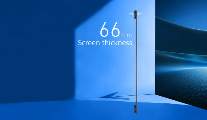 Edge view showing the 66 mm screen profile